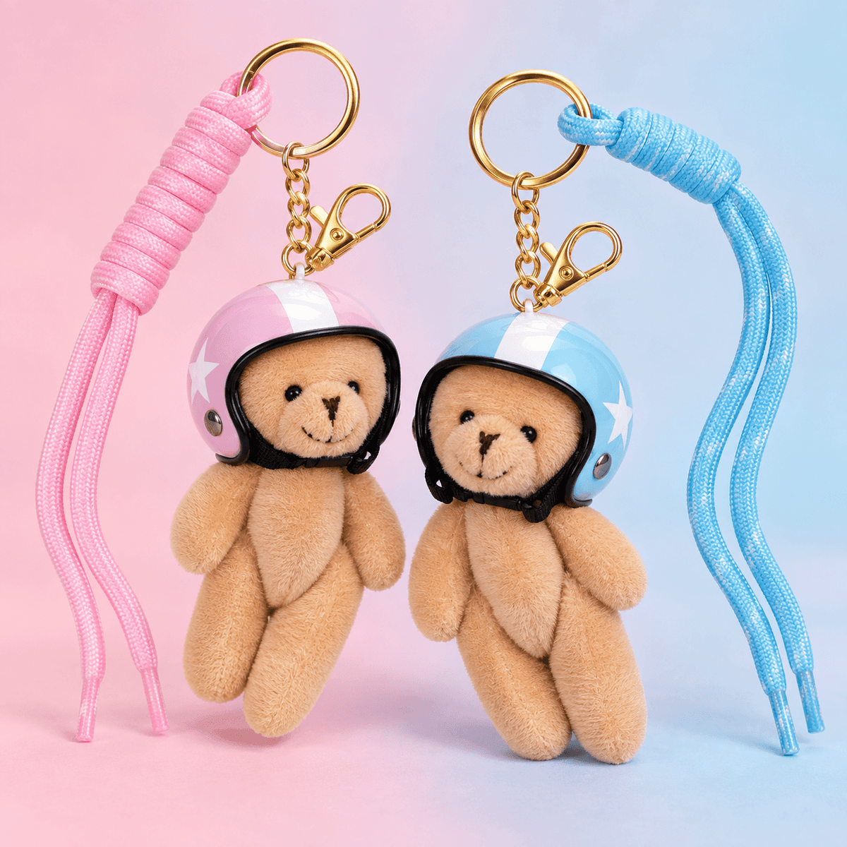Pink & Blue Bear Keychain Charm 🎀