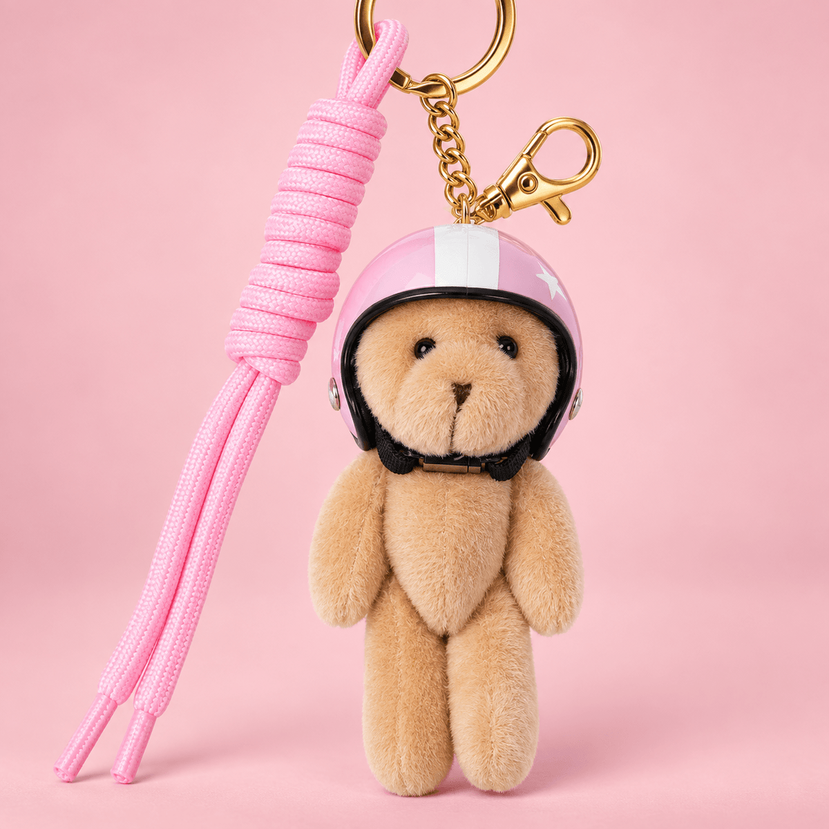 Pink Bear Keychain Charm ππ»