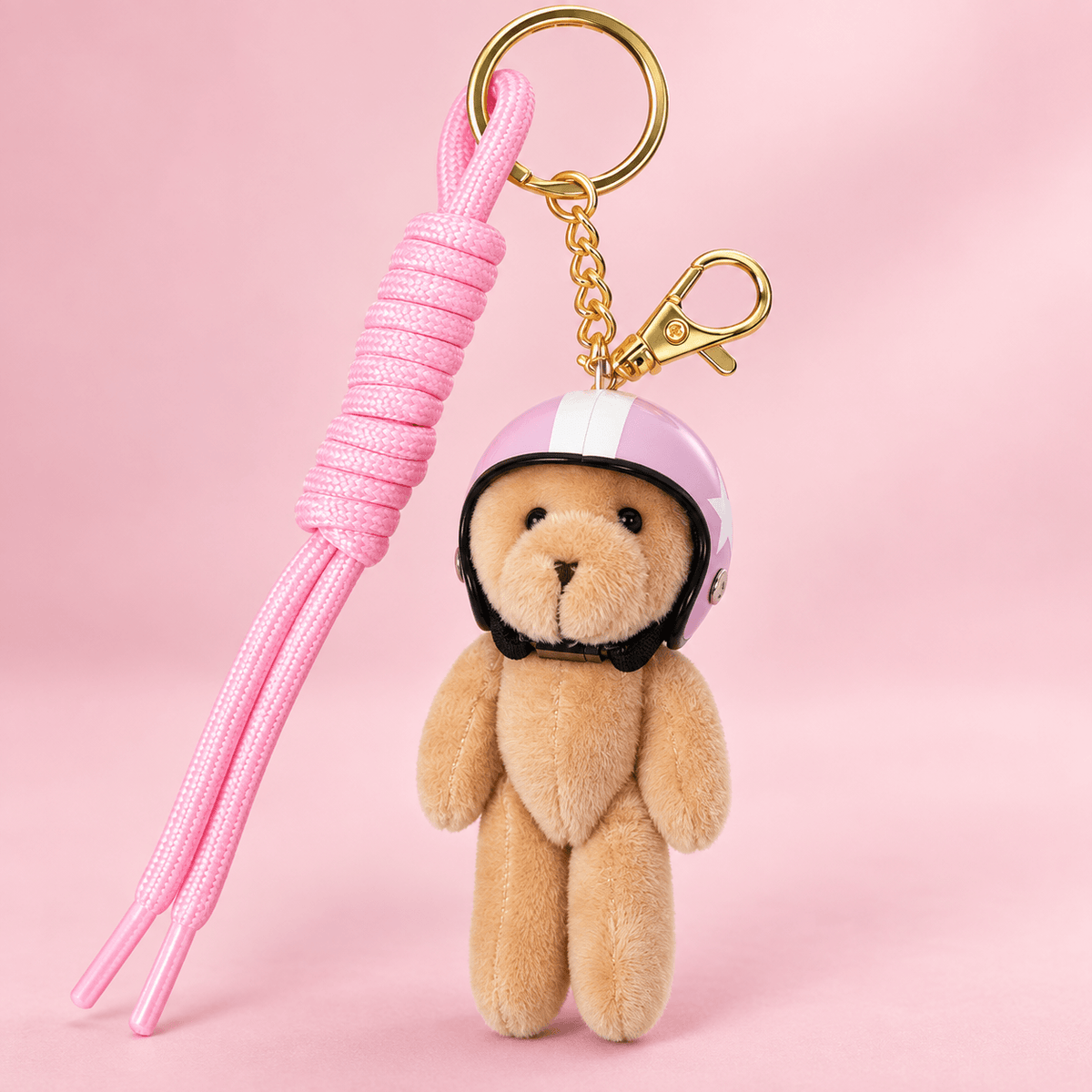 Pink Bear Keychain Charm ππ»