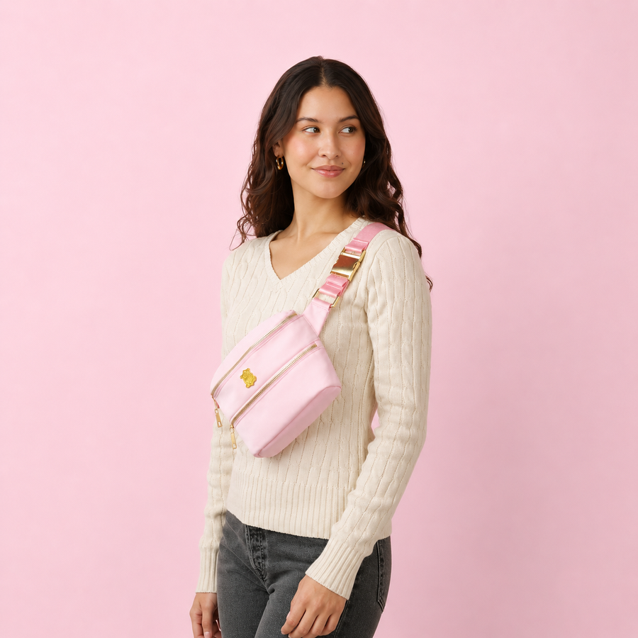Belt bag worn crossbody