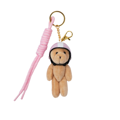 Pink Bear Keychain Charm