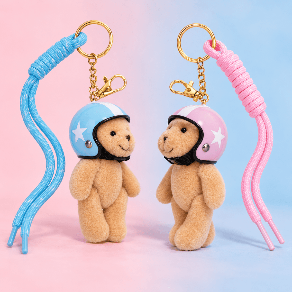 Pink & Blue Bear Keychain Charm  🎀