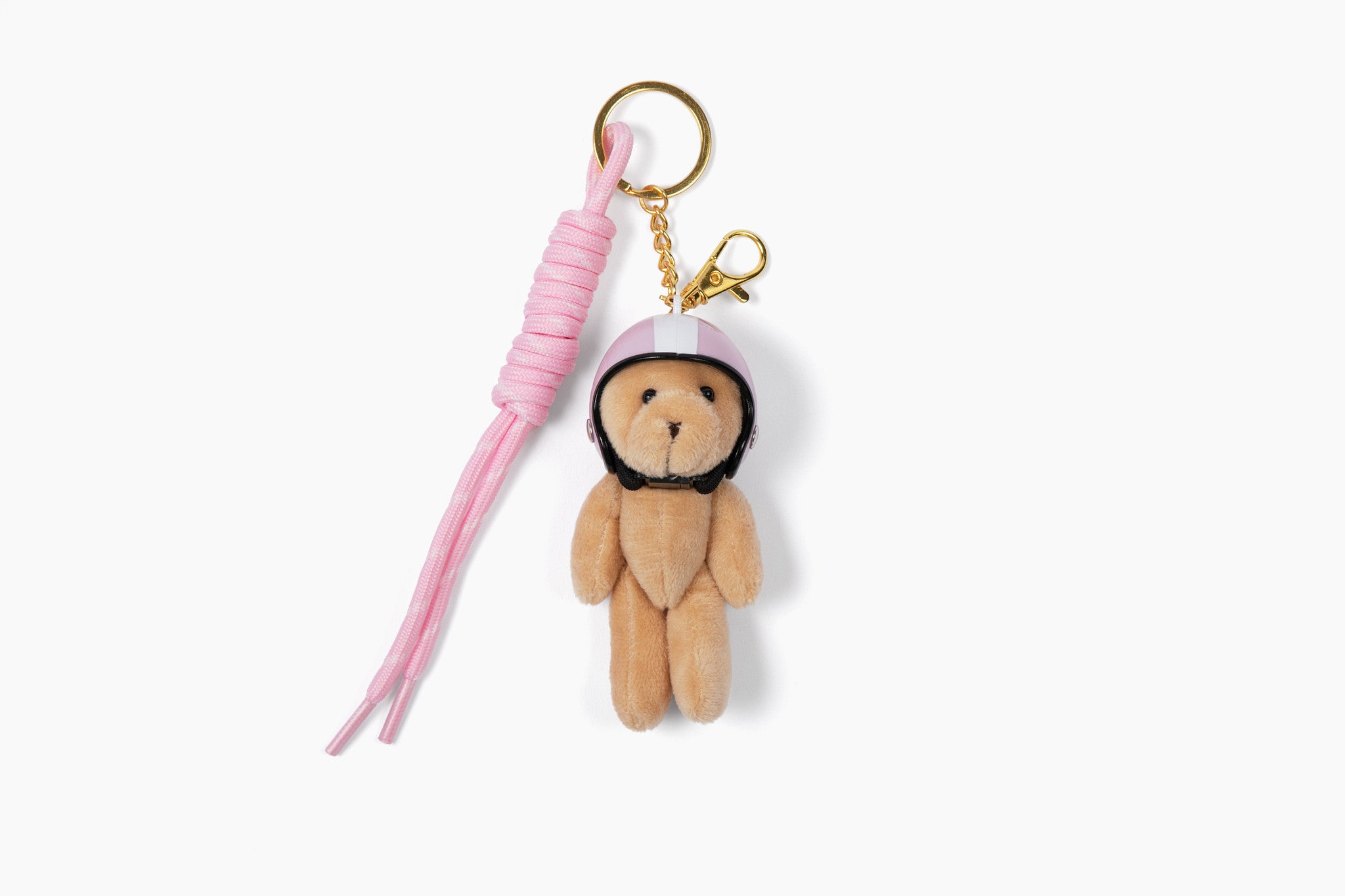 Pink Helmet Baddie Bear Keychain Charm