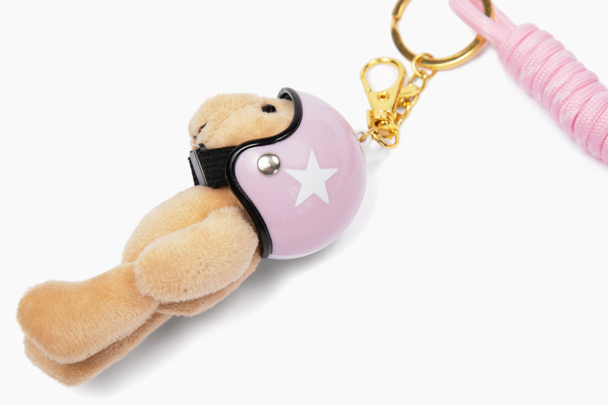 Pink Helmet Baddie Bear Keychain Charm
